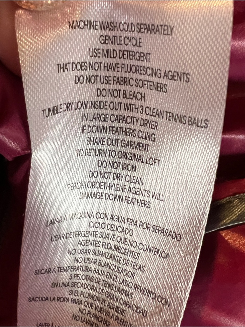 Calvin Klein Raspberry Pink Burgandy Packable Down Quilted Puffer Jacket Coat - Picture 7 of 12